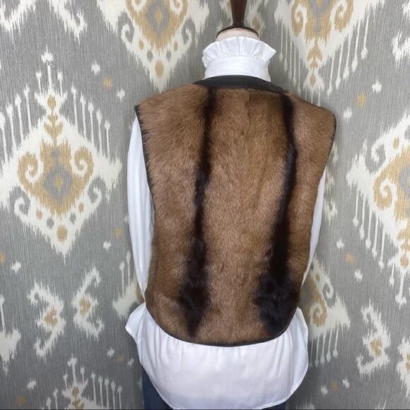 Ralph Lauren 2014 Pre Fall Ellery GoatShearling & Lamb Leather Trim Vest